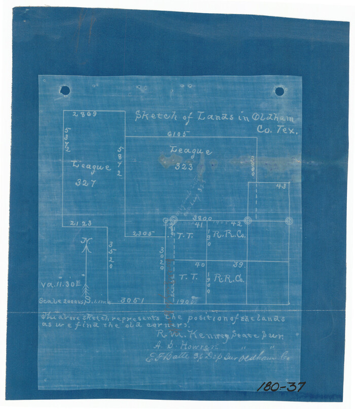 91441, Sketch of Lands in Oldham County, Texas, Twichell Survey Records
