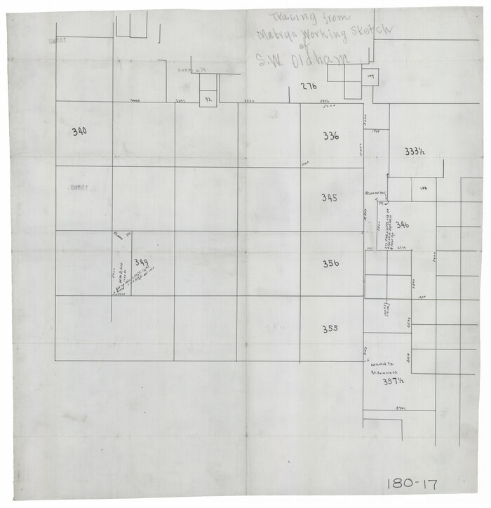 91474, [Tracing from Mabry's Working Sketch in Southwest Oldham County], Twichell Survey Records