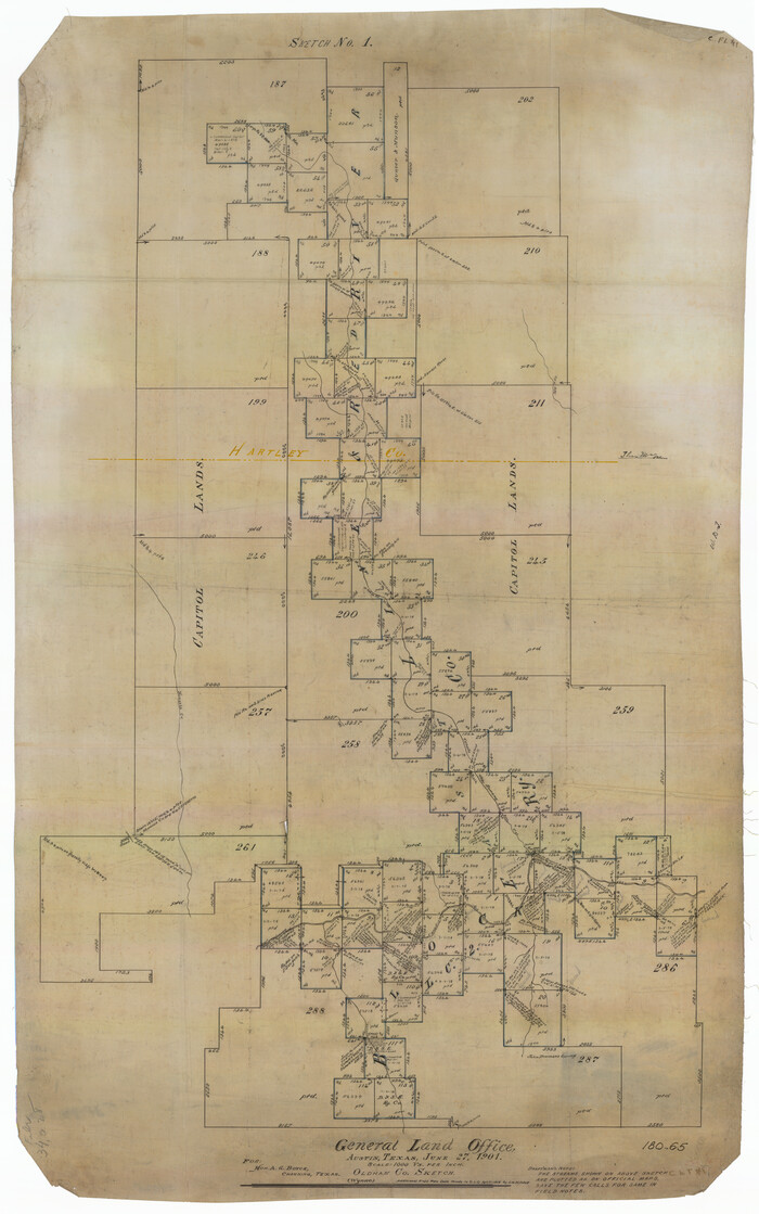 91476, [Sketch Number 1, Block LC2 and Adjacent Leagues], Twichell Survey Records