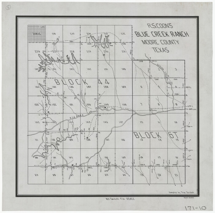 91487, R. S. Coon's Blue Creek Ranch, Moore County, Texas, Twichell Survey Records