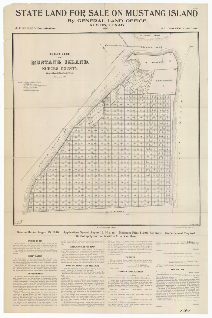 91493, State Land for Sale on Mustang Island, Twichell Survey Records