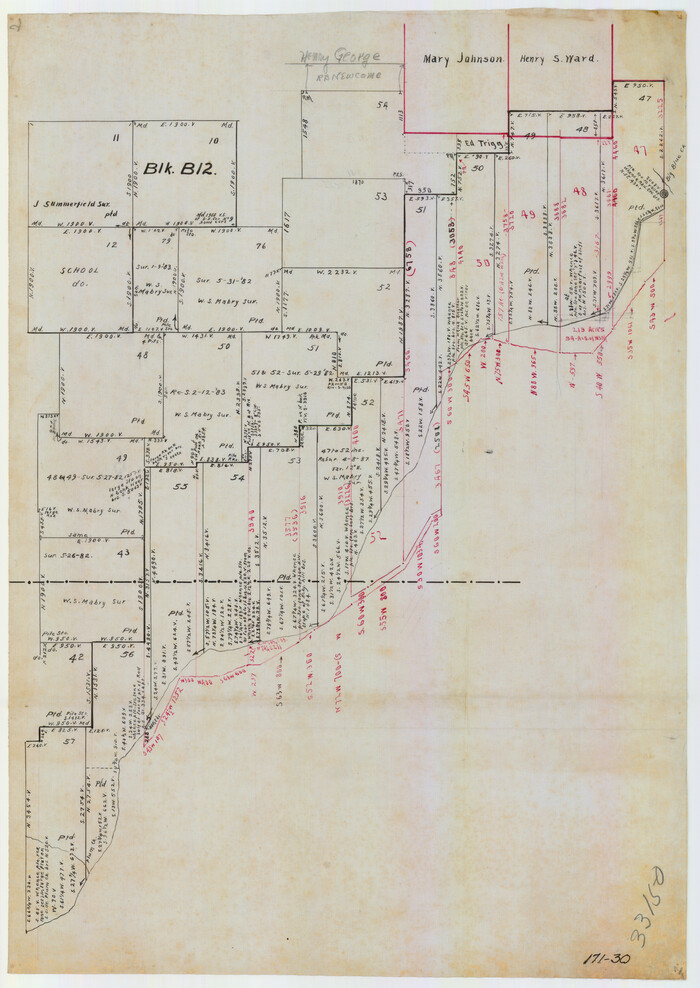 91527, [H. & T. C. Block 47, Sections 47- 57, Part of Block B12], Twichell Survey Records