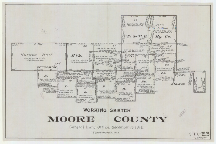 91537, Working Sketch in Moore County, Twichell Survey Records