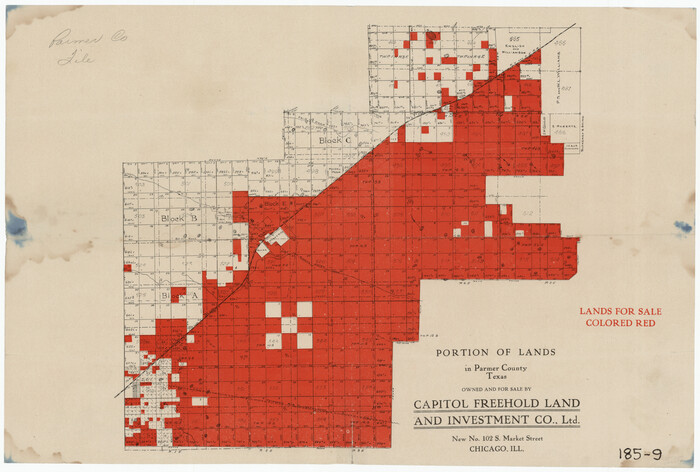 91550, Portion of Lands in Parmer County, Texas Owned and For Sale by Capitol Freehold Land and Investment Co., Ltd., Twichell Survey Records