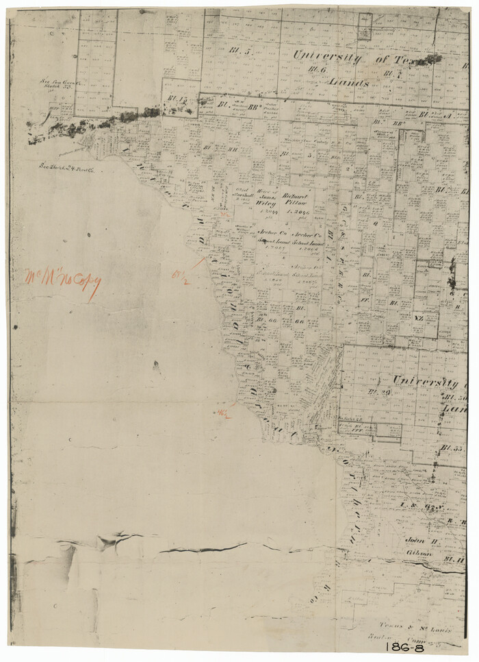 91569, [Northwest Part of GLO Crockett County Map], Twichell Survey Records
