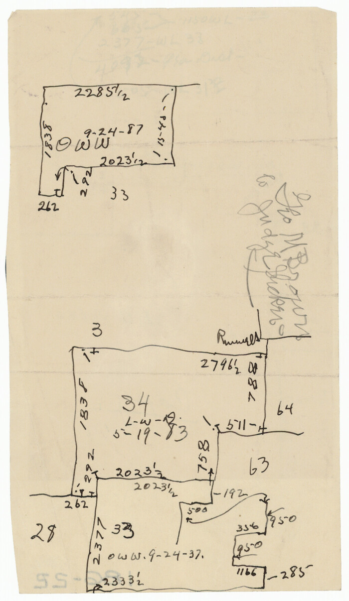 91574, [Sketch of sections 33 and 34], Twichell Survey Records