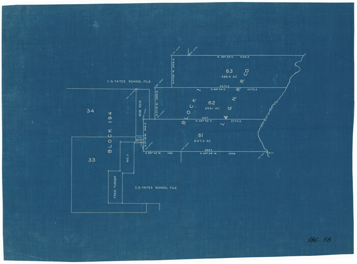 91591, [Sections 61-63, I. & G. N. Block 1 and adjacent area to the west], Twichell Survey Records