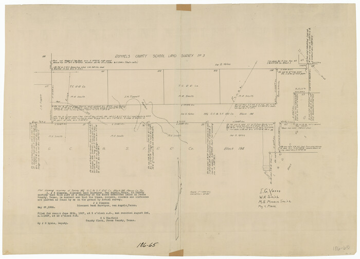 91635, [Area between G. C. & S. F. RR. Co. Block 194 and Runnels County School Land Survey No. 3], Twichell Survey Records