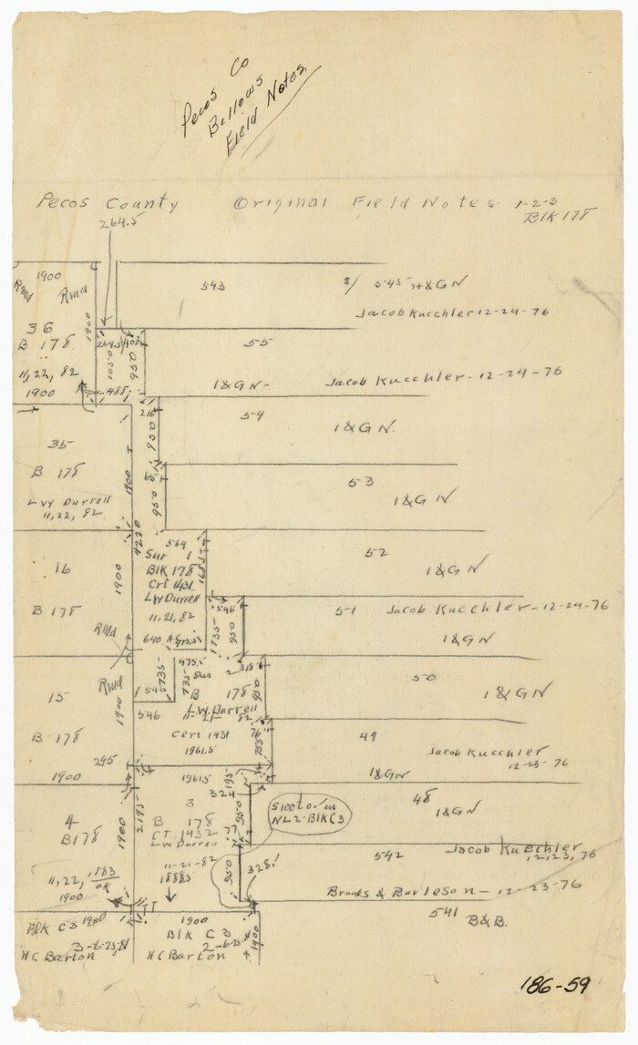 91648, [Portion of Block 178, Block C3 and Sections 48-65, Block 1, I. & G. N.], Twichell Survey Records