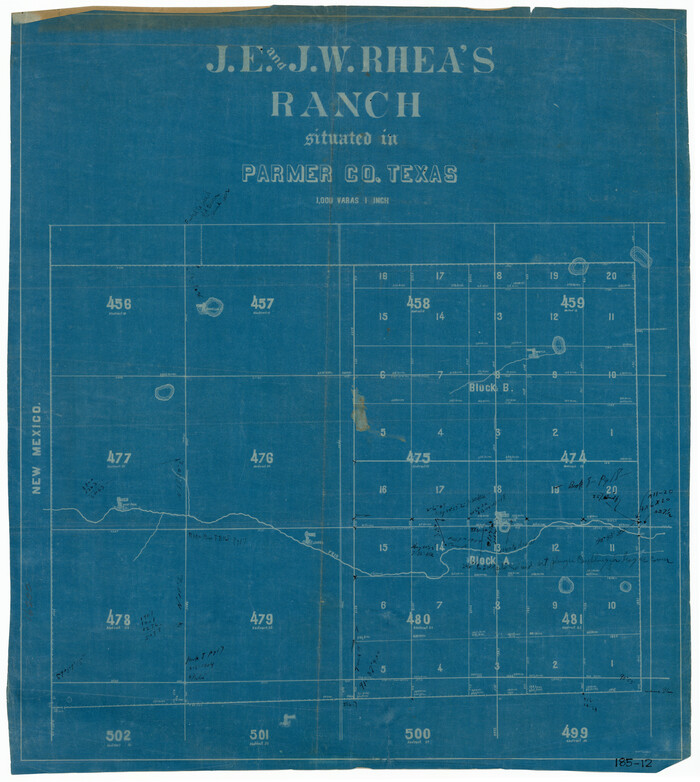 91652, [J. E. and J. W. Rhea's Ranch situated in Parmer Co., Texas], Twichell Survey Records