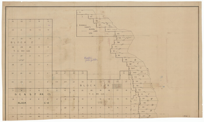 91661, [I. & G. N. Block 1, Runnels County School Land, T. C. Ry. Co. Block Z and G. C. & S. F. RR. Co. Block C-4], Twichell Survey Records