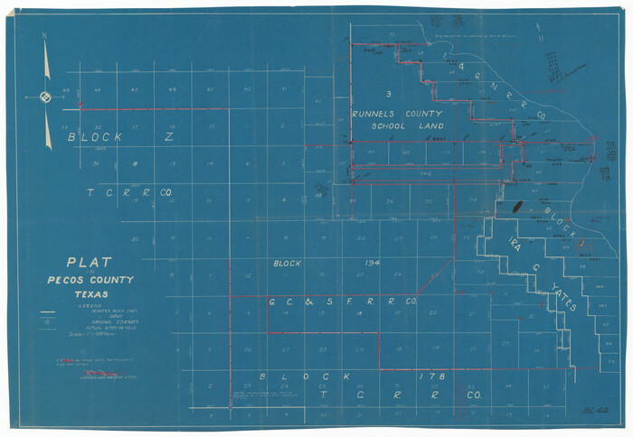 91673, Plat in Pecos County, Texas, Twichell Survey Records