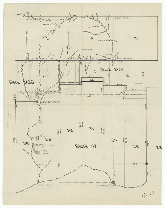 91698, [Sketch showing H. & T. C. Blocks 47 and M-26], Twichell Survey Records