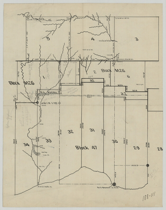 91698, [Sketch showing H. & T. C. Blocks 47 and M-26], Twichell Survey Records