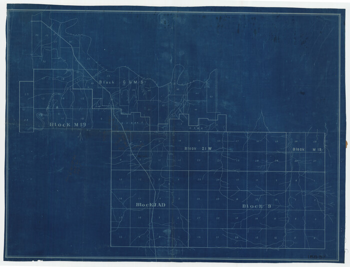 91718, [Sketch showing G. & M. Blocks 5 and M-19 and B. S. & F. Block 9], Twichell Survey Records