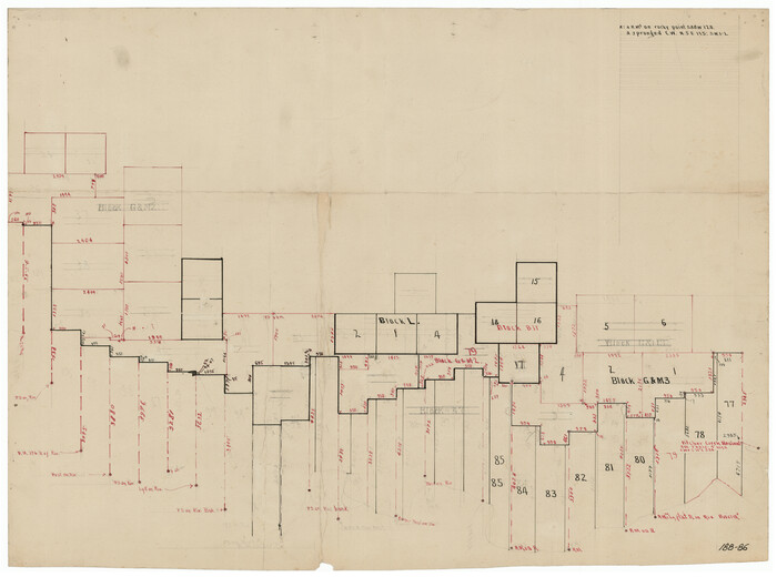 91733, [Sketch showing Blocks B-11, G and M-2 and 3, L, and 47, Sections 77-102], Twichell Survey Records