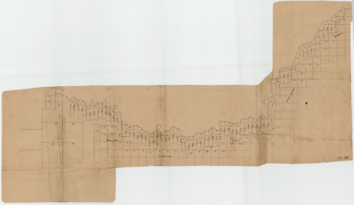 91740, [Sketch showing surveys on the south side of the Canadian River, Blocks 4, M-3, M-19, M-20, 21-W, and Y-2], Twichell Survey Records