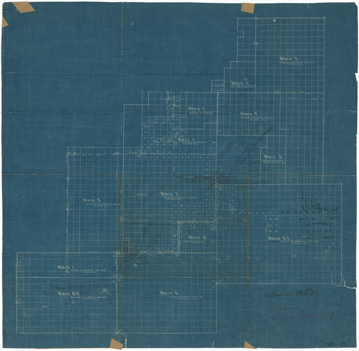 91753, [Sketch showing surveys in Blocks 1, 2, 3, 5, 8, 9, B-4 and S], Twichell Survey Records