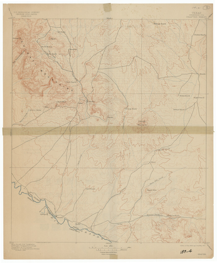 91754, [USGS Topo Quad map of Shafter Sheet, Presidio County], Twichell Survey Records