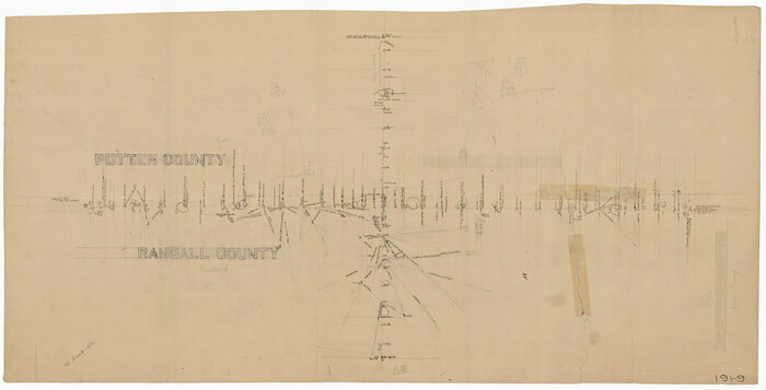 91760, [Sketch showing county line between Randall and Potter Counties], Twichell Survey Records