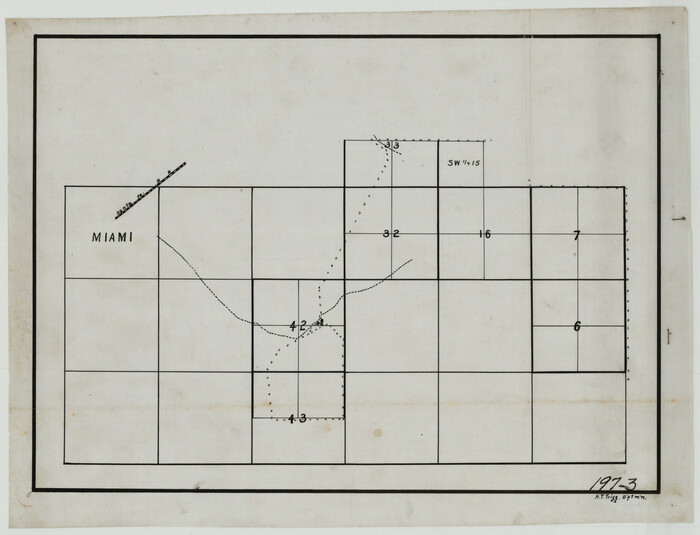 91775, [Sketch showing sections 6, 7, 16, 32, 42 and 43], Twichell Survey Records