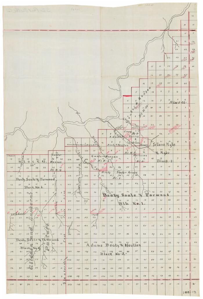 91785, [B. S. & F. Blocks 1 and 6, A. B. & M. Block 2 and surrounding surveys and blocks], Twichell Survey Records