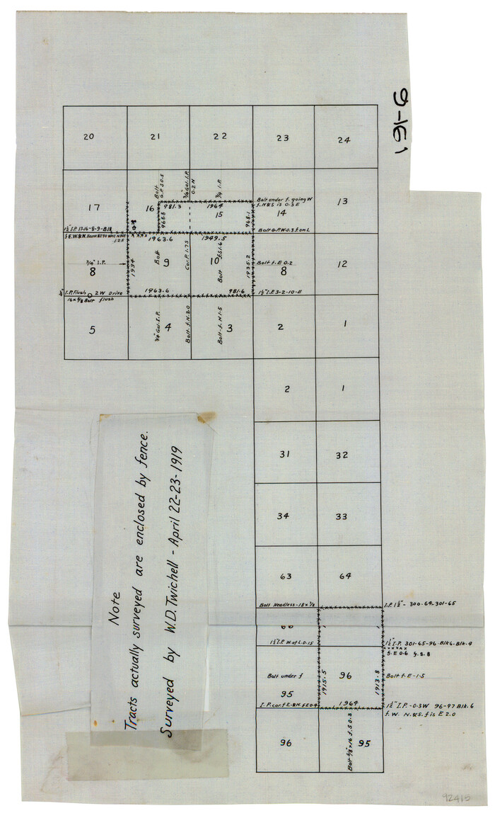 91798, [Sketch showing I. & G. N. Block 8], Twichell Survey Records
