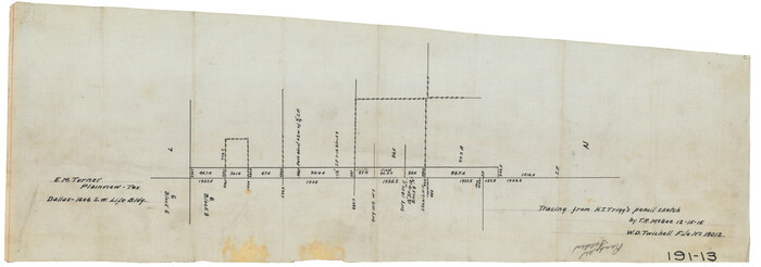 91823, [Part of west line of I. & C. N. Block 8], Twichell Survey Records