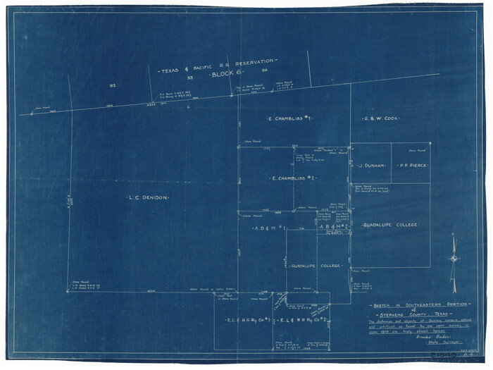 91841, Sketch in Southeastern Portion of Stephens County, Twichell Survey Records