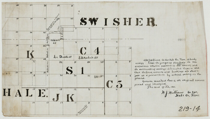 91858, [Blocks C4, S1, K and C3 in Northern Hale/Southern Swisher Counties], Twichell Survey Records
