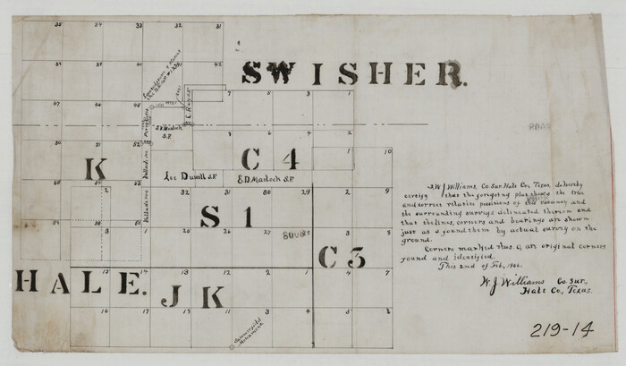 91858, [Blocks C4, S1, K and C3 in Northern Hale/Southern Swisher Counties], Twichell Survey Records