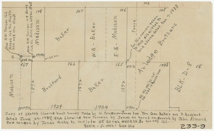 91872, [Pencil Sketch of a portion of Block D-8], Twichell Survey Records