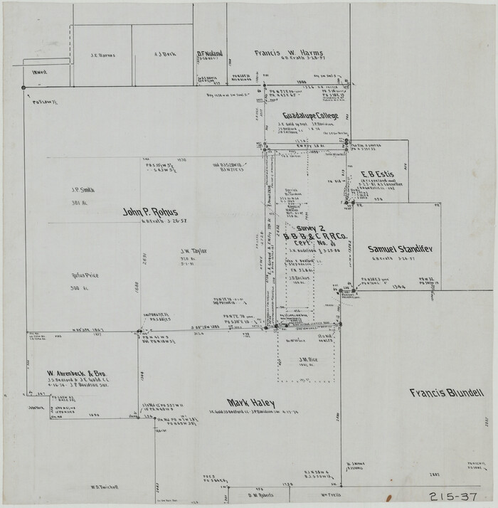 91913, [Area around John P. Rohus Survey], Twichell Survey Records