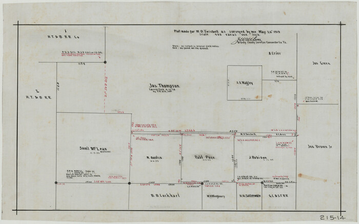91916, Plat made for W. D. Twichell, Twichell Survey Records