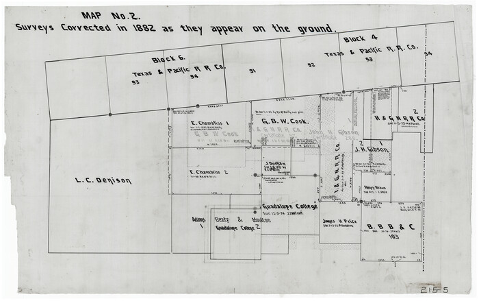 91925, Map No. 2 - Surveys Corrected in 1882 as they appear on the ground, Twichell Survey Records