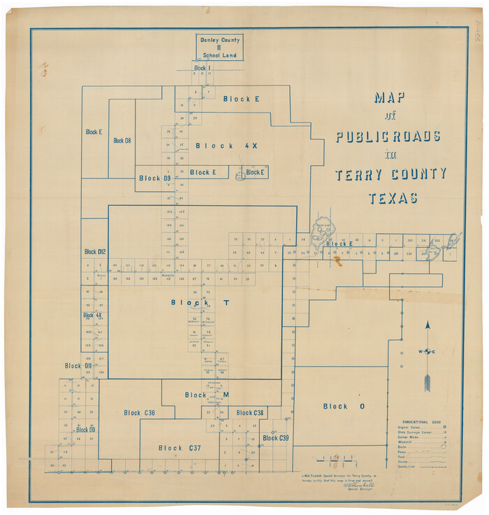 91941, Map of Public Roads in Terry County, Texas, Twichell Survey Records