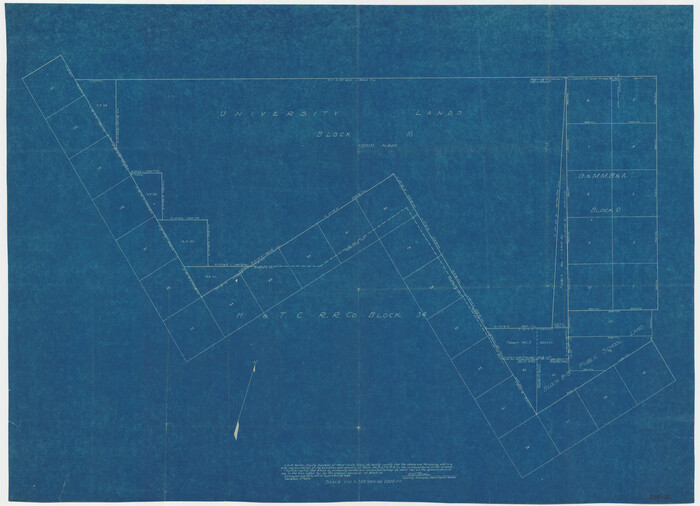 91957, [Area between H. & T. C. Block 34, PSL Block B19 and University Lands Block 16], Twichell Survey Records