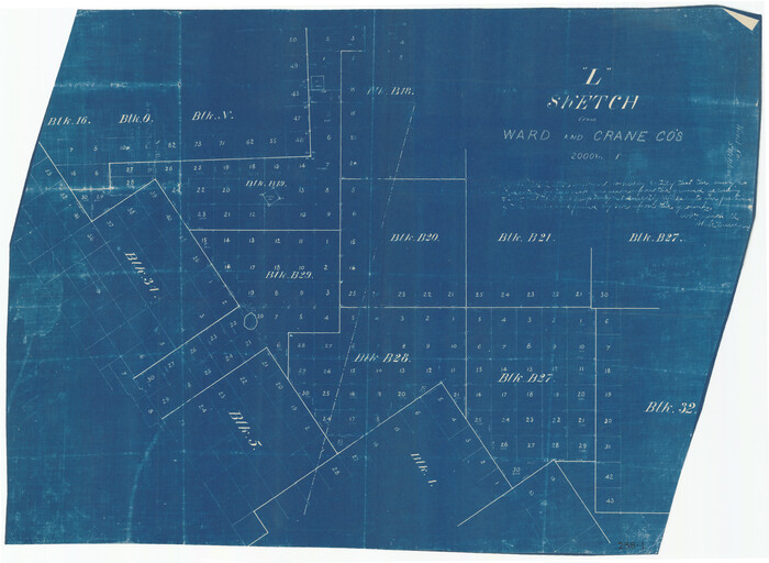 91961, "L" Sketch from Ward and Crane Cos., Twichell Survey Records