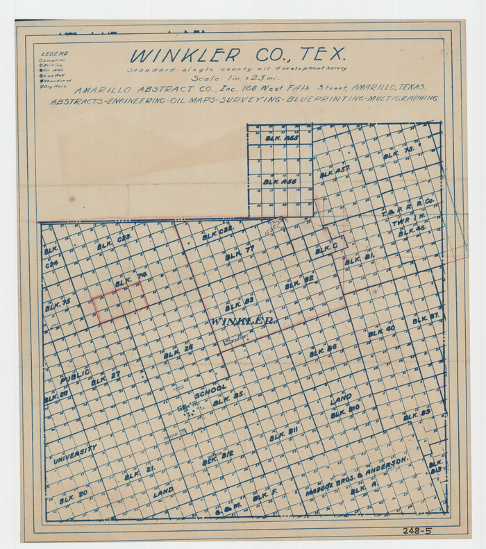 91972, Winkler Co., Tex., standard single county oil development survey, Twichell Survey Records