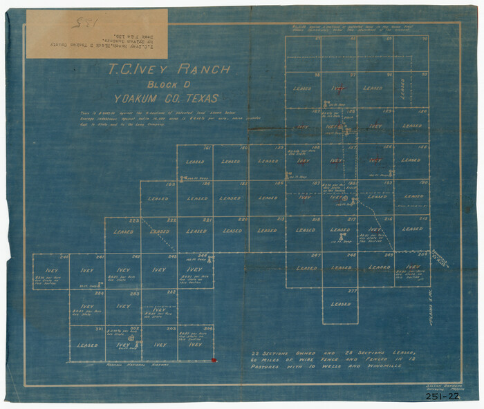 91976, T. C. Ivey Ranch, Block D, Yoakum Co., Texas, Twichell Survey Records