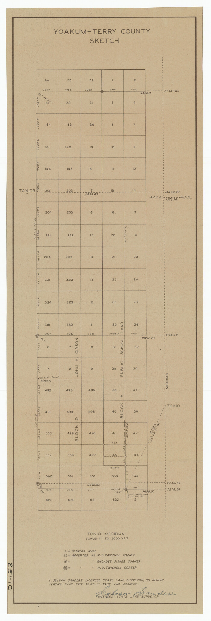 91977, Yoakum-Terry County Sketch, Twichell Survey Records