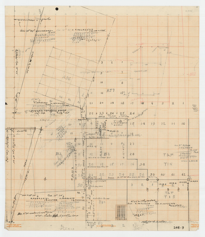 91978, [Sketch of Public School Land Blocks A56, A57, B1, B2, B10, T&P 46], Twichell Survey Records