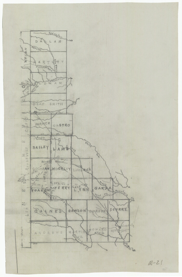 91986, [Sketch showing counties along Texas-New Mexico border], Twichell Survey Records