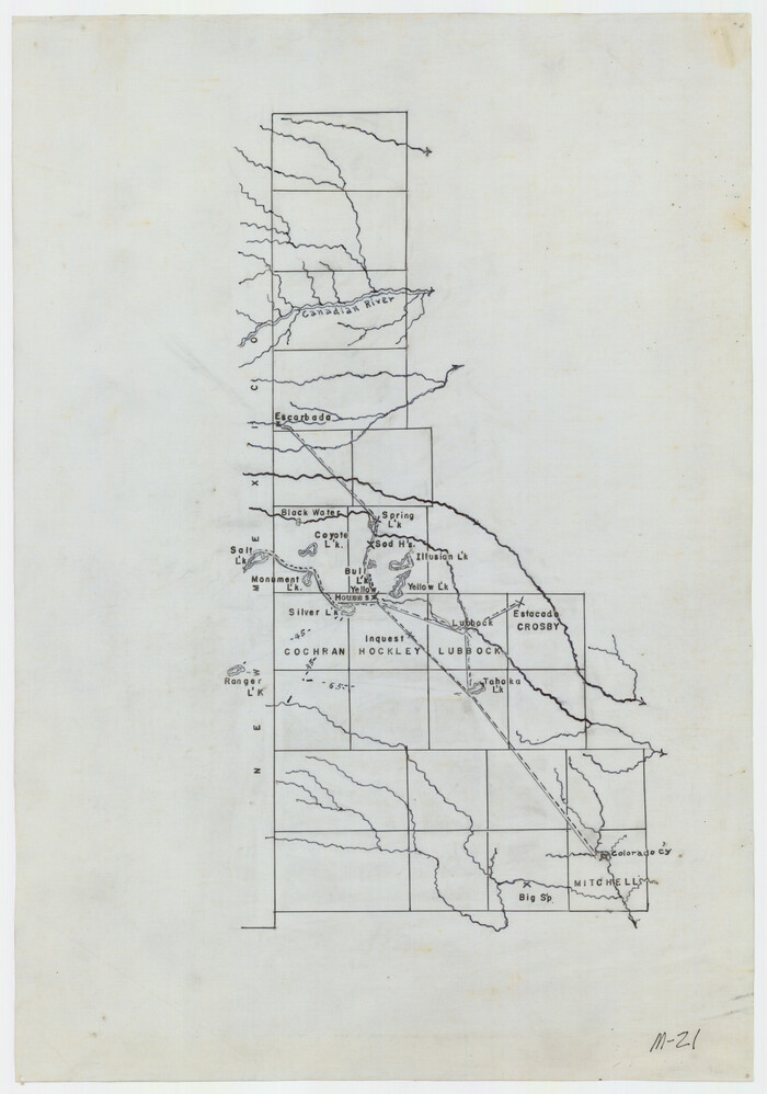 91987, [Sketch showing counties along Texas-New Mexico border], Twichell Survey Records