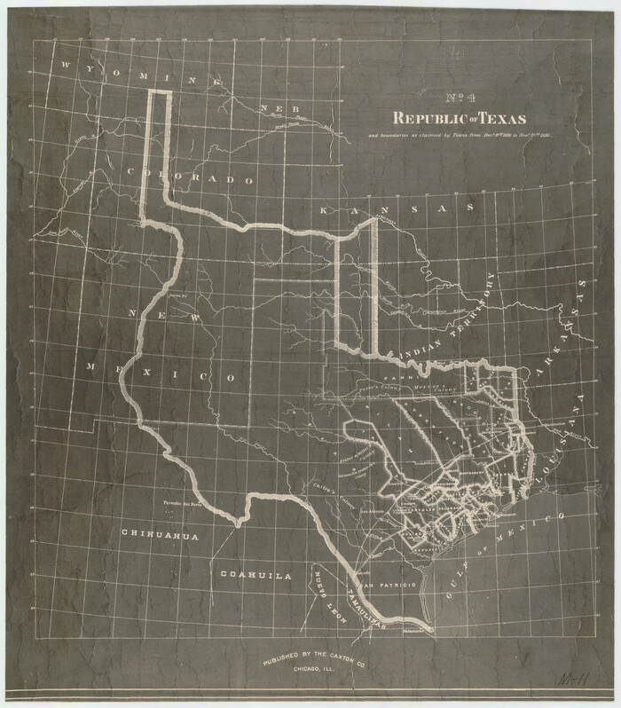 92063, Republic of Texas and Boundaries as Claimed by Texas from Decr. 19th, 1836 to Novr. 25th, 1850, Twichell Survey Records