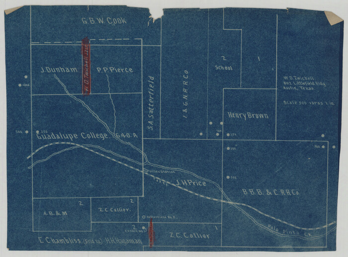 92102, [Surveys Adjacent to W. D. Twichell's near Palo Pinto Creek], Twichell Survey Records