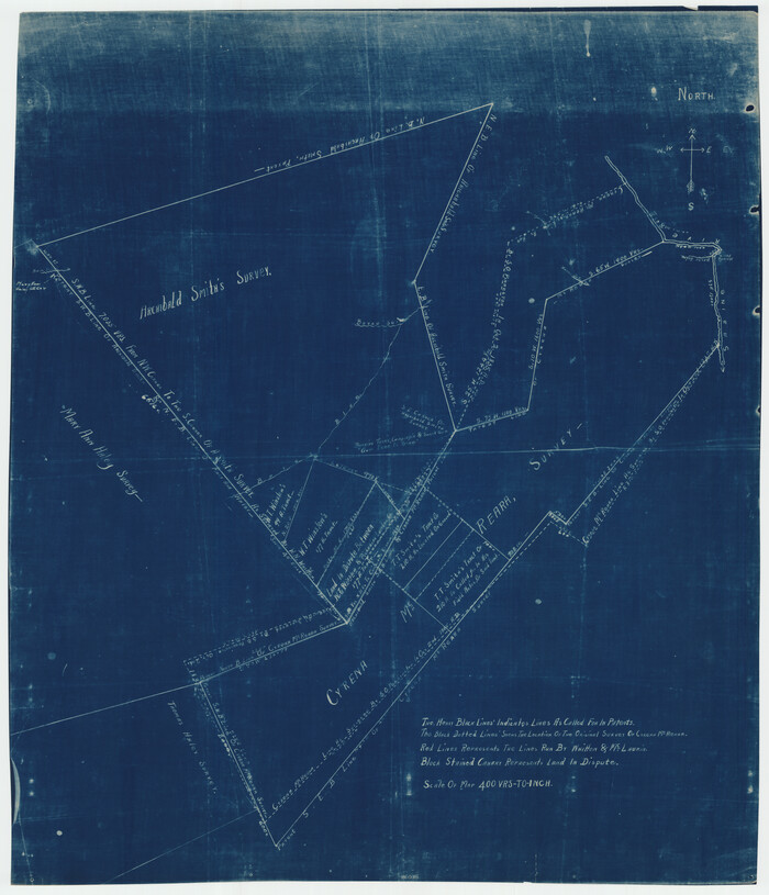 92118, [Surveys in the vicinity of Archibald Smith's Survey and the Cyrena McReara Survey], Twichell Survey Records