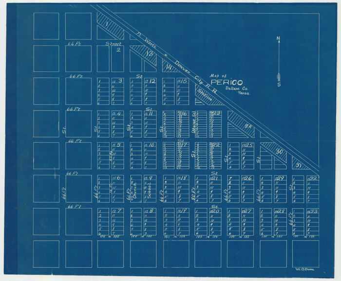 92128, Map of Perico, Dallam County, Texas, Twichell Survey Records