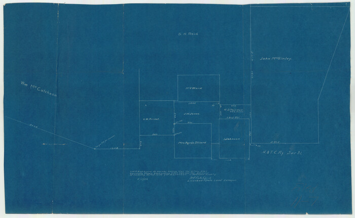 92129, [Sketch in vicinity of Wm. McCutcheon, S. H. Reid and John McGinley], Twichell Survey Records