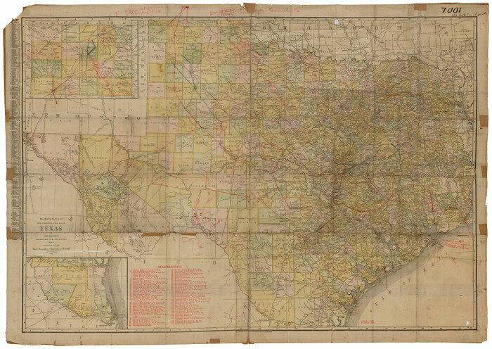 92141, The Rand-McNally New Commercial Atlas Map of Texas, Twichell Survey Records
